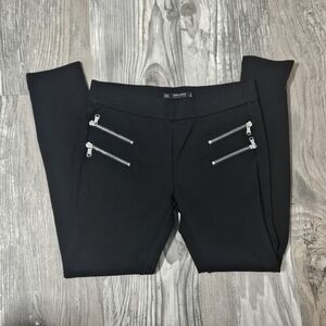 Zara Basic faux zip goth style pants size medium